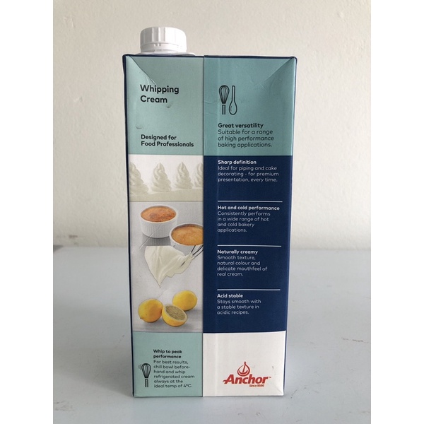 Kem Whipping cream Anchor hộp 1 lít
