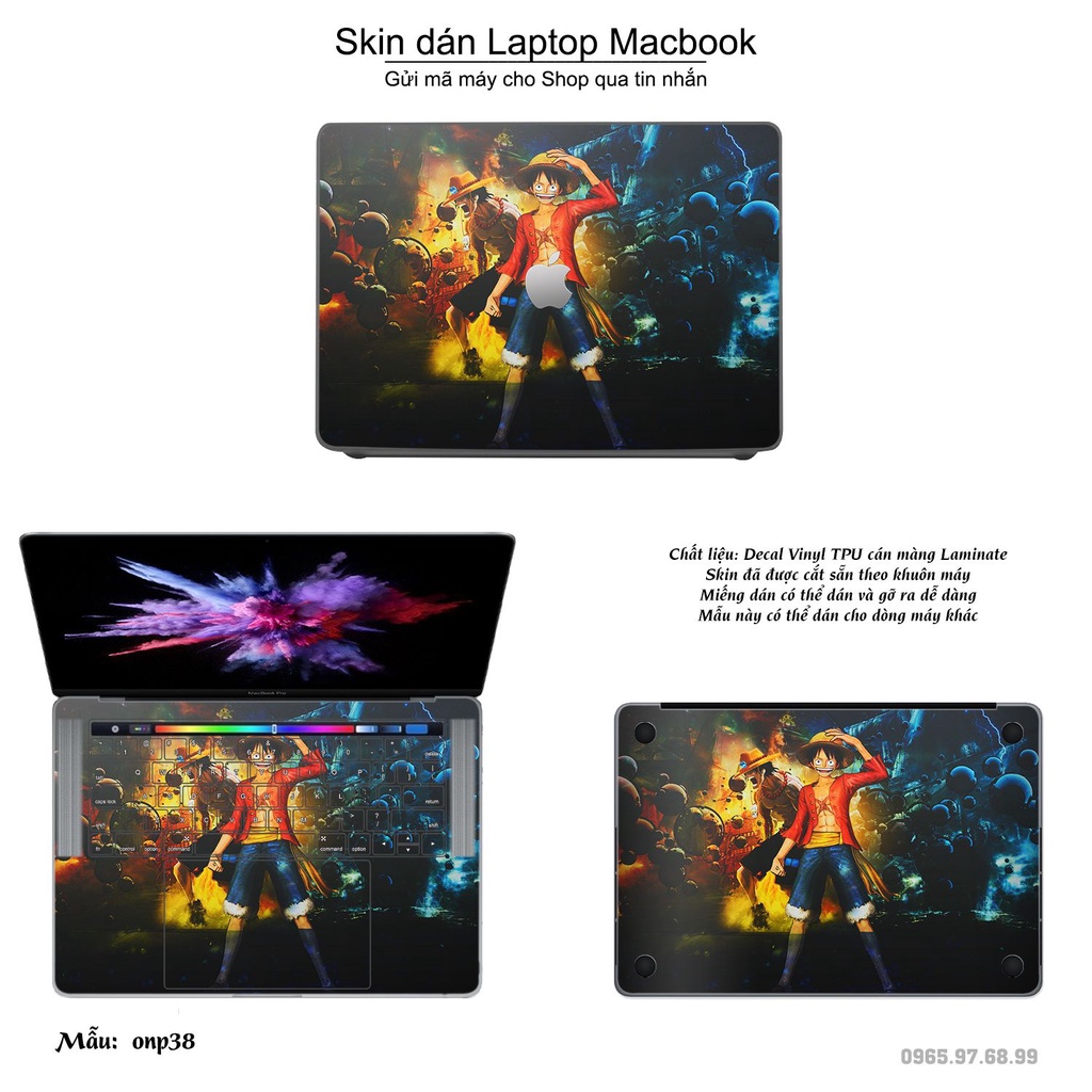 Skin dán Macbook mẫu One Piece (đã cắt sẵn, inbox mã máy cho shop)