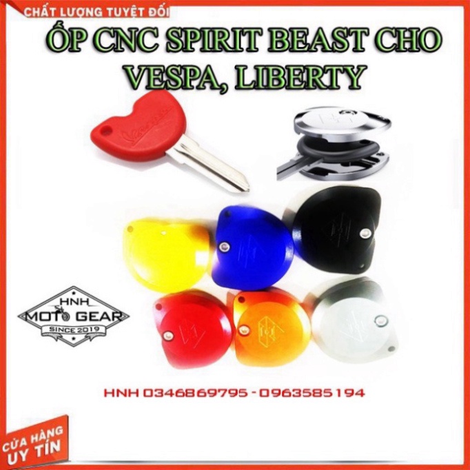 Bộ Ốp CNC Chìa Khóa Vespa Và Móc Spirit Beast Chính Hãng