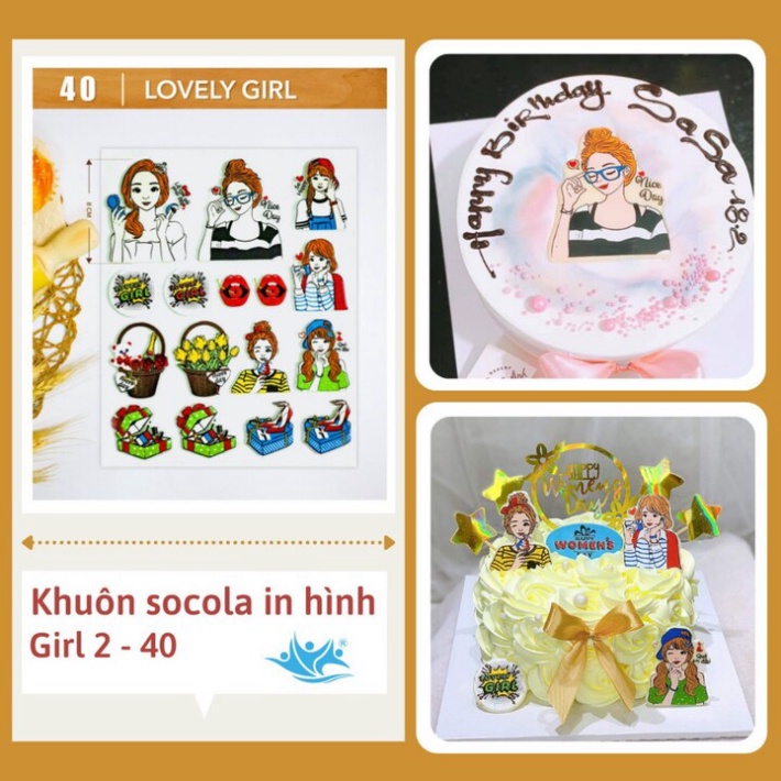 phụ kiện làm bánh  [FREESHIP❤️] 10 tấm khuôn socola in hình bánh siêu đẹp
