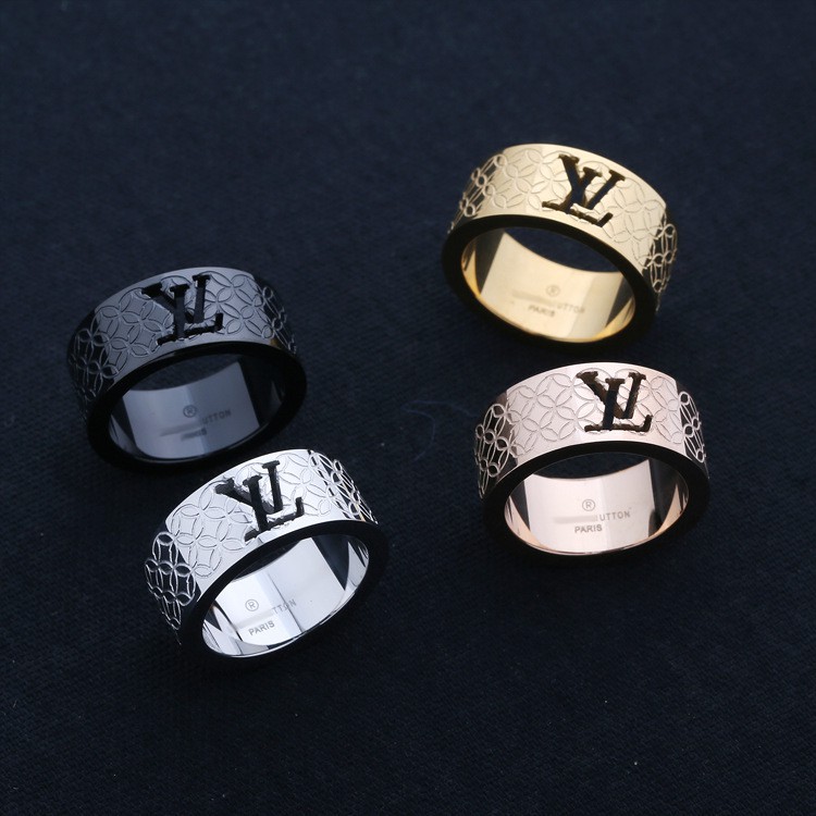 Vòng Hoa Họa Tiết Chữ L Mở Hoa Văn Cổ Điển Mới | Trang Sức Bằng Thép Titan Không Gỉ Phong Cách Vintage