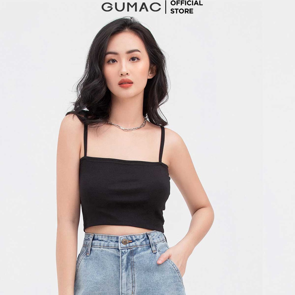 Áo croptop nữ hai dây thời trang GUMAC thun borip - co giãn nhiều màu ATC03041 GUMAC | BigBuy360 - bigbuy360.vn