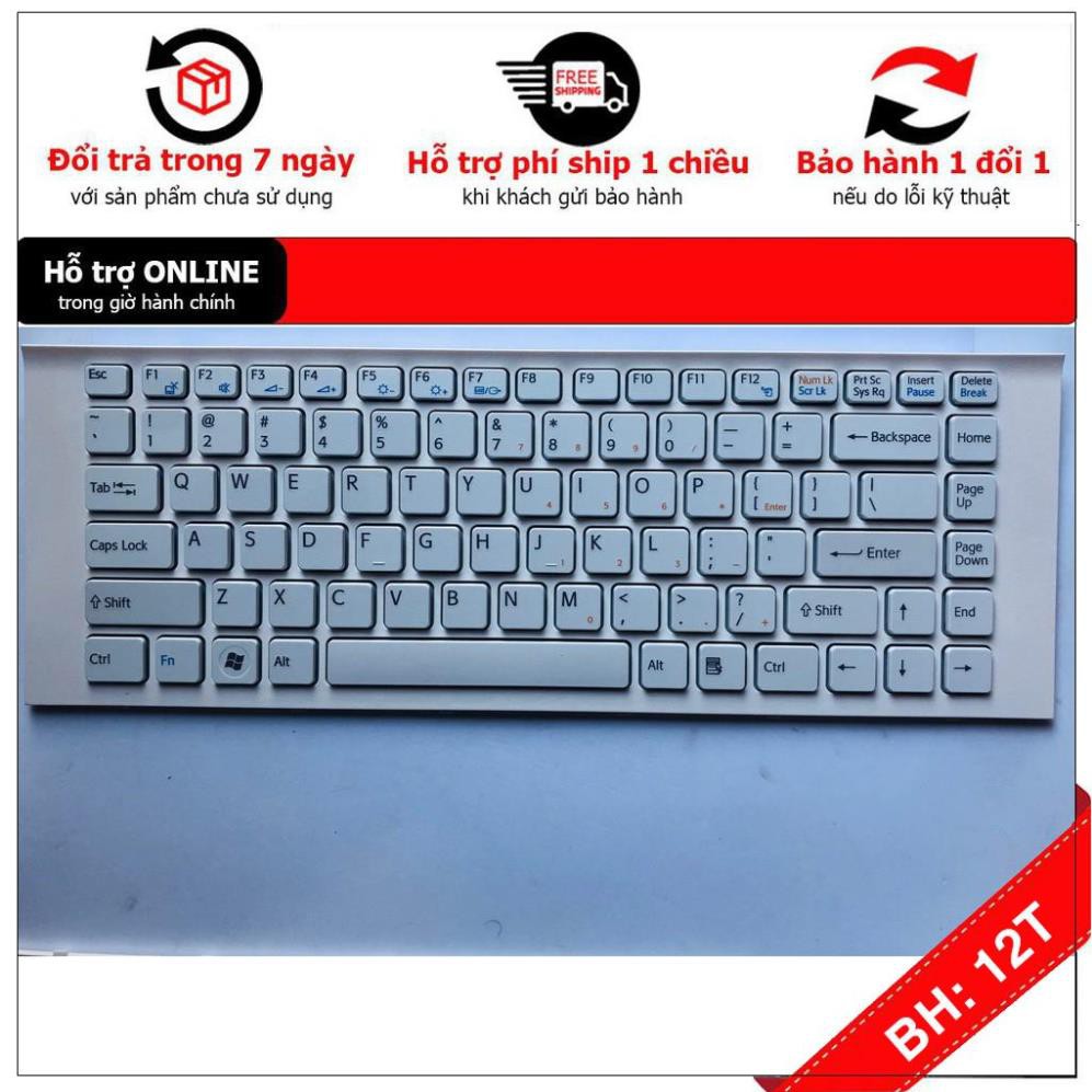 [BH12TH] Bàn Phím Laptop SONY VAIO VPCEG VPC-EG PCG-61911L, PCG-61913L, PCG-61A11L, PCG MàuTrắng Hàng Mới 100%