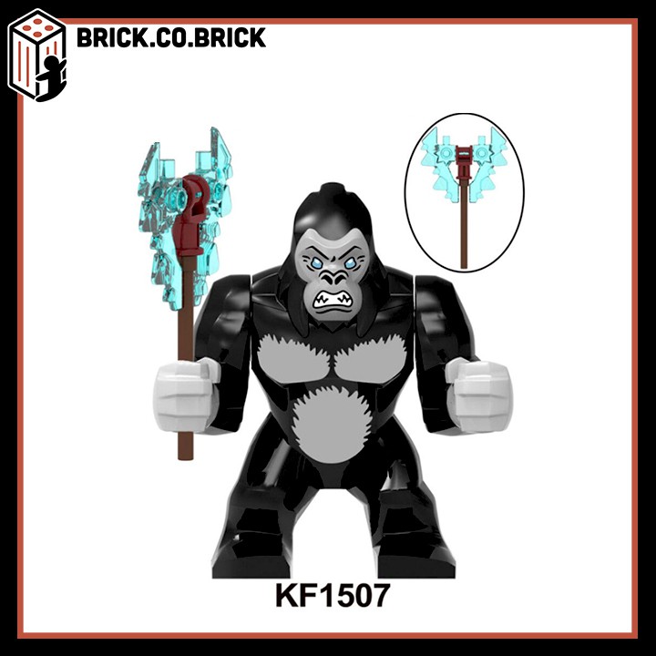 King Kong và Godzilla Đồ Chơi Lắp Ráp Non LEGO và Minifigure Mô Hình Khỉ Đột Mẫu Mới Nhất KF1506 KF1507