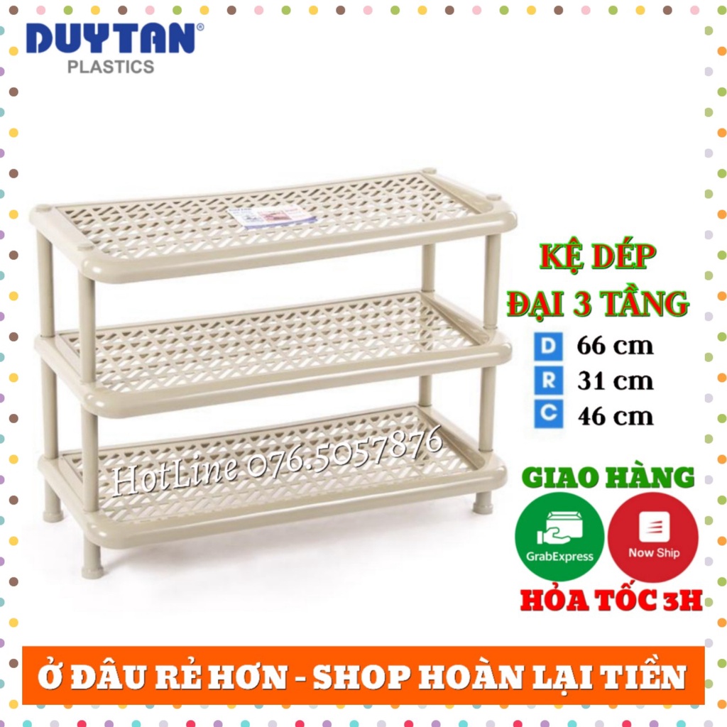 Kệ dép nhựa đại duy tân 3 Tầng ( KT : 66 x 30.5 x 46 cm )