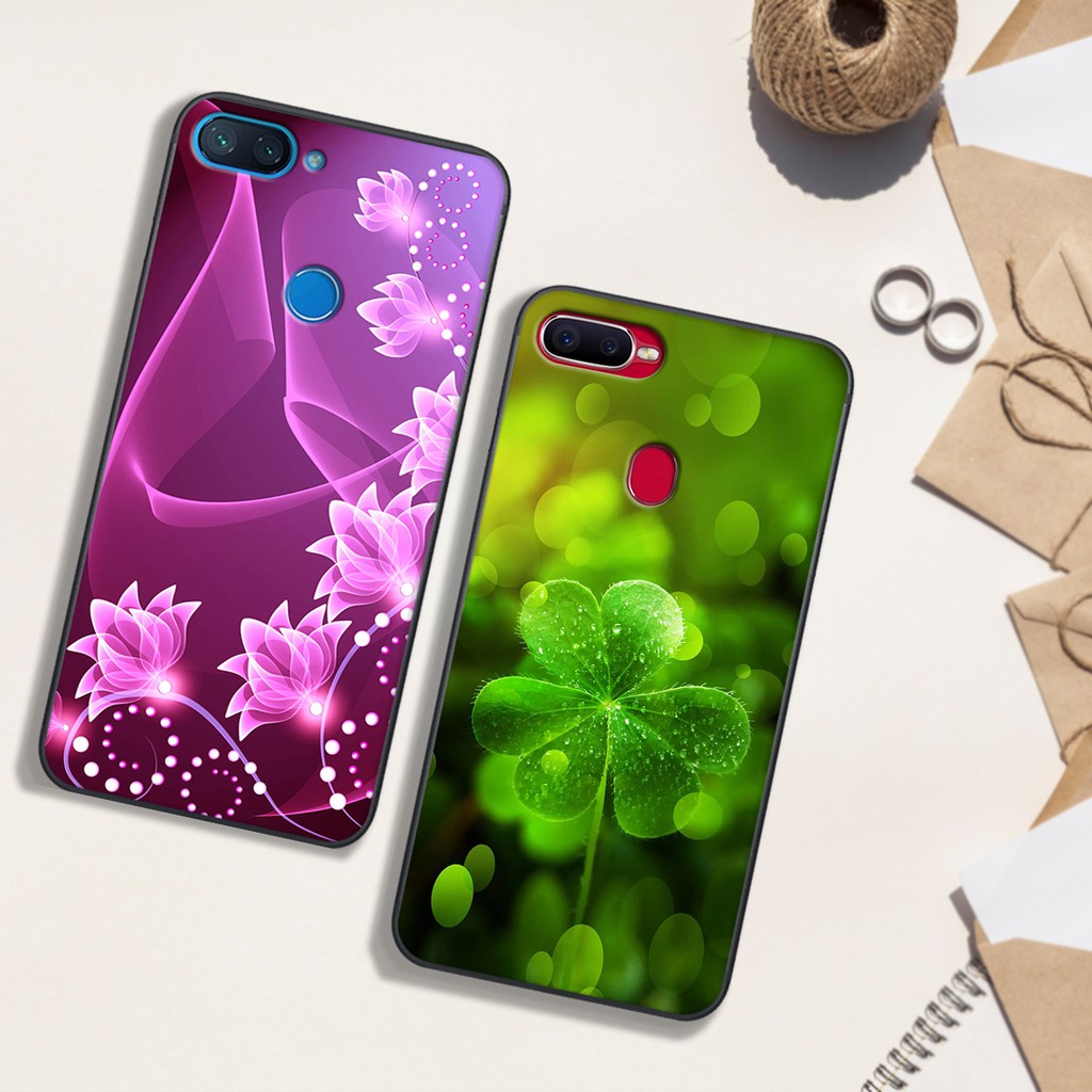 ốp Oppo in hình Hoa cỏ 4 lá cho máy OPPO A1K-A3S-A5S-A7-F9-A12