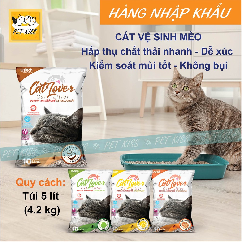 Cát vệ sinh mèo Ostech Catlover Cat Litter 5 Lít