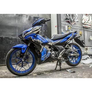 Tem trùm xe Winner X cá mập xanh dương, độ thiết kế team dán phủ decal xe máy giá rẻ đẹp