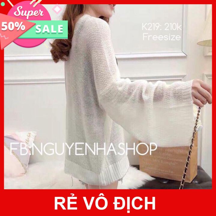 Áo mặc đi biền _   Áo khoác len cardigan dáng ngắn