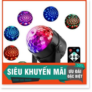 Đèn LED vũ trường xoay 7 màu cảm ứng nhạc mini có remote điều chỉnh, đèn sân khấu