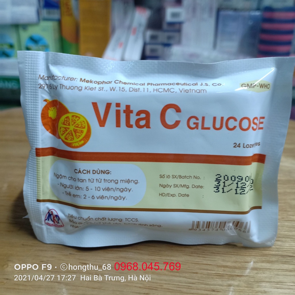 Viên ngậm Vita C Glucose gói 24 viên