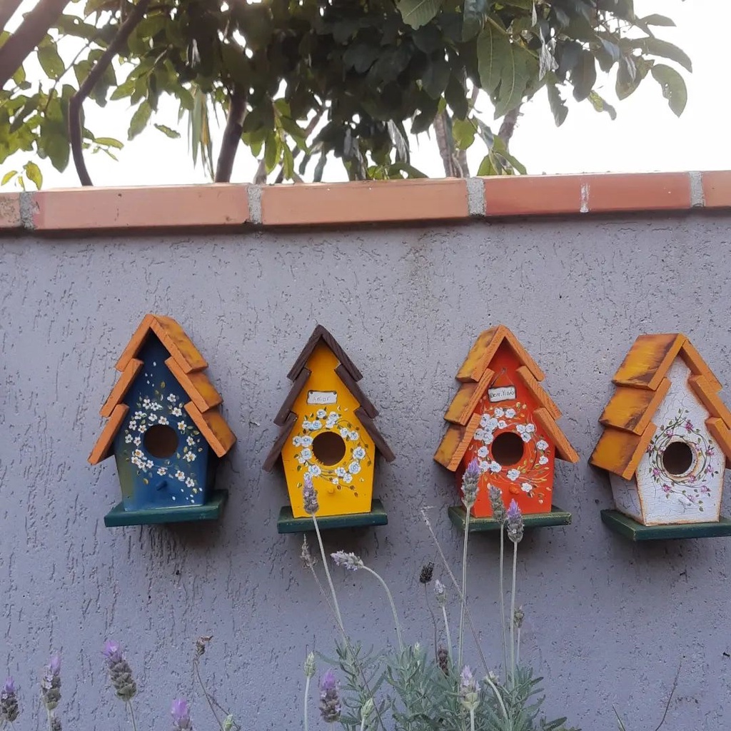 Decor sân vườn, trang trí sân vườn - Ngôi nhà gỗ, kệ gỗ tổ chim