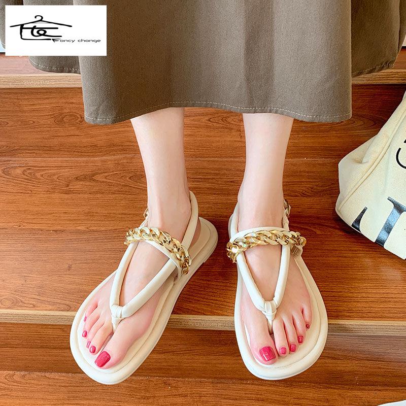 Hàng Có Sẵn Bán Chạy~ Giày Sandal Đế Bệt Mềm Mại Phong Cách La Mã Thời Trang Mùa Hè Dành Cho Nữ Sinh 2022