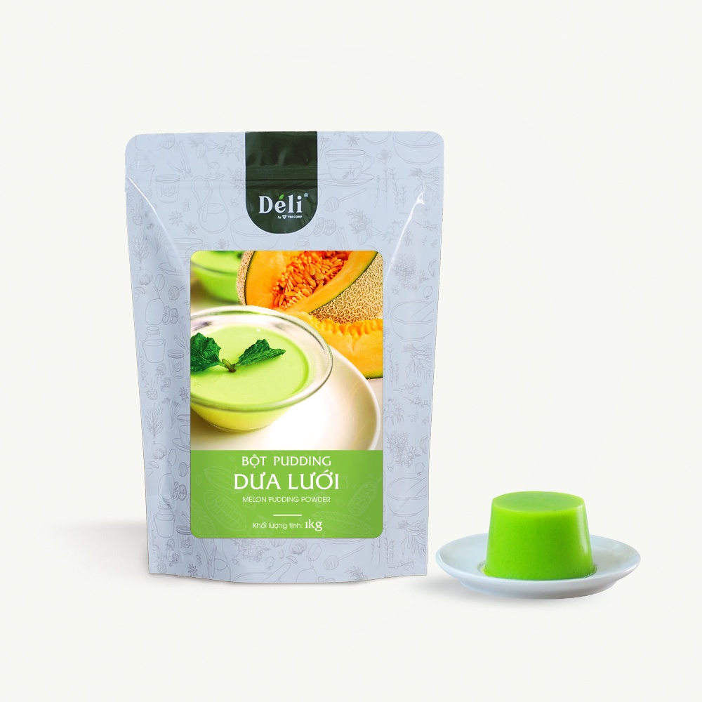Pudding Dưa lưới Déli [ Các quán hay dùng ] VỊ THANH NGON THIÊN NHIÊN (1kg) HSD:18 tháng, Topping nguyên liệu trà sữa