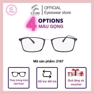 Gọng Kính Cận Mắt Vuông Thời Trang Nam Nữ G STORE Kính Cận Nhựa Dẻo Form Nhỏ Siêu Xinh 2167