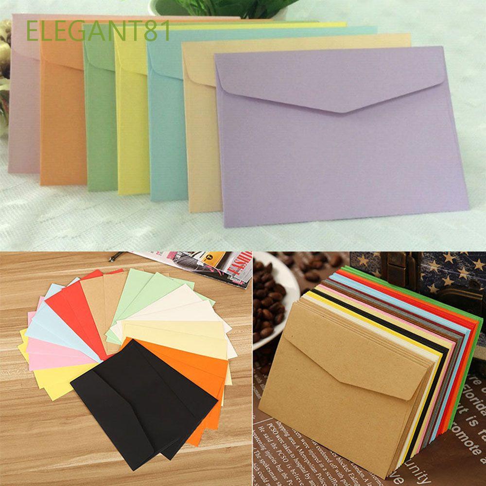 Bộ 20 phong bì giấy viết thư trống đa năng nhiều màu sắc DIY 220X110mm dùng cho đám cưới / sinh nhật / quà tặng