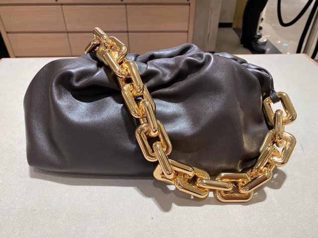 Túi đeo vai kẹp nách màu trơn da mịn quai xích hàng cao cấp fullbox có hộp