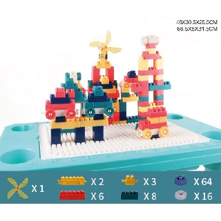 Bàn chơi lego đa năng, sáng tạo Learn Building Blocks 100 miếng ghép - hieuhieu1122