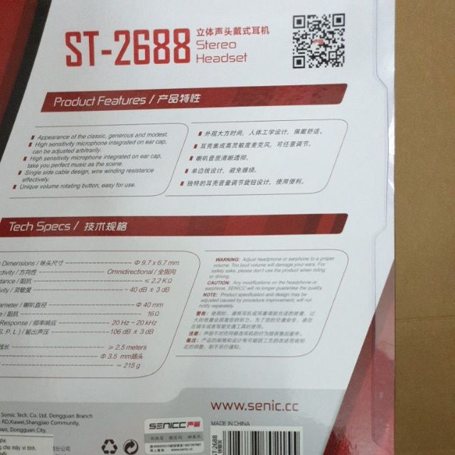 [Mã ELORDER5 giảm 10K đơn 20K] Tai Nghe SENICC ST-2688 | BigBuy360 - bigbuy360.vn