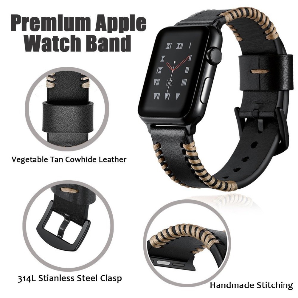 Quality Luxury Durable Leather Band Strap For Apple Watch Series 1 2 3 4 5 6 SE 7 38mm 42mm 40mm 44mm 41mm 45mm