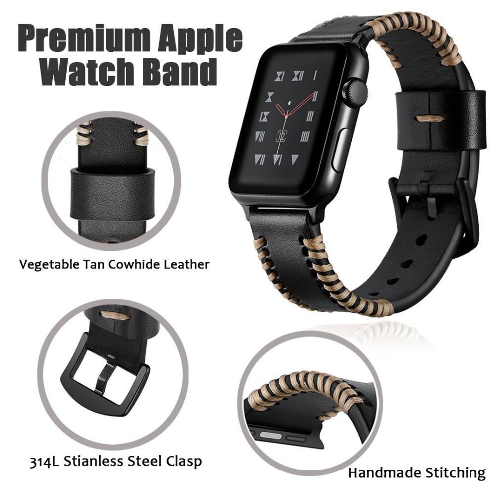 Quality Luxury Durable Leather Band Strap For Apple Watch Series 1 2 3 4 5 6 SE 38mm 42mm 40mm 44mm