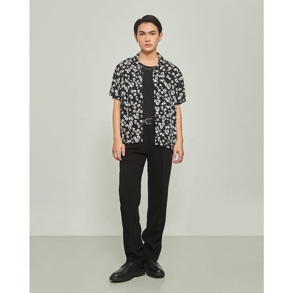 Áo sơ mi ngắn tay nam họa tiết mềm mịn HIGHWAY MENSWEAR Delilah Cuban Shirt