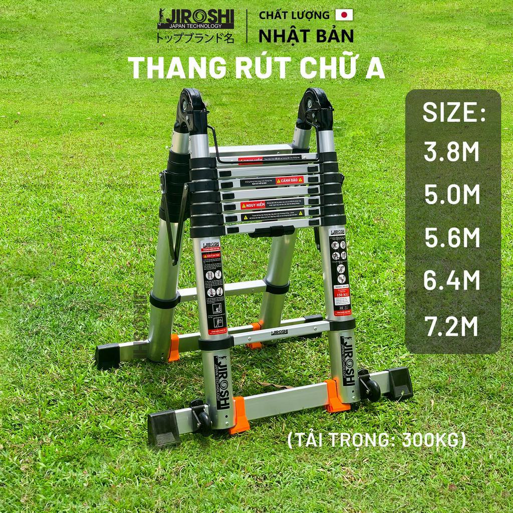 [Hỏa tốc 1 giờ] thang nhôm rút đơn đôi 3m8 - 4m - 5m6 - 6m4 - 7m2, thang rút inox new 2023 Jiroshi nhật bản