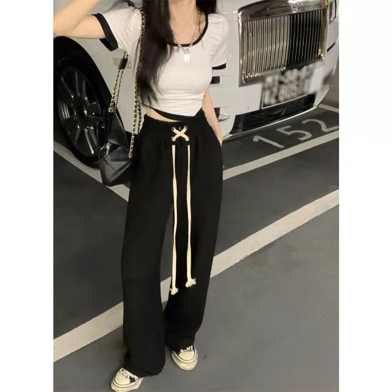 Set đồ COZOK gồm áo thun ngắn tay và quần dài ống rộng thời trang cho nữ