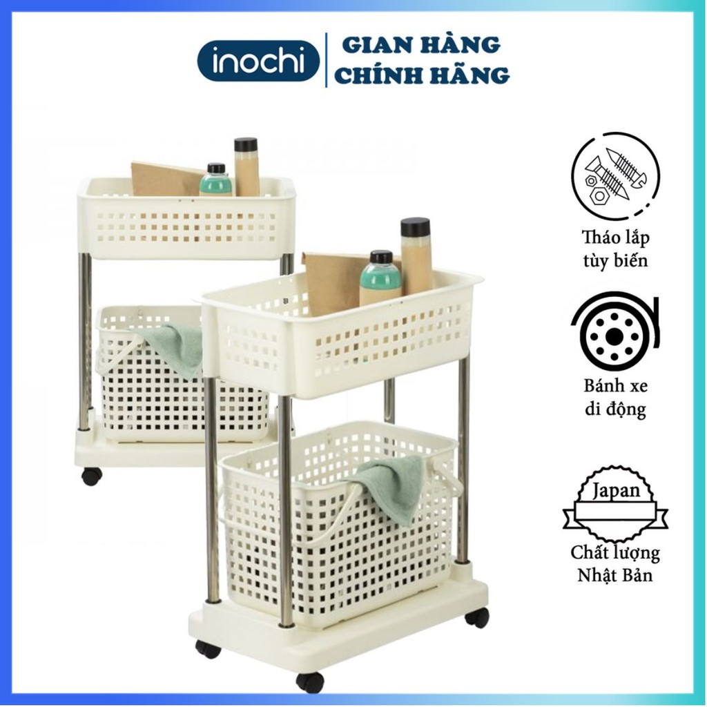 Kệ giặt di động -Nachi INOCHII Nhưa Cao Cấp Chắc Chắn Sang Trọng Gọn Gàng Đựng Được Đồ Nặng KE011