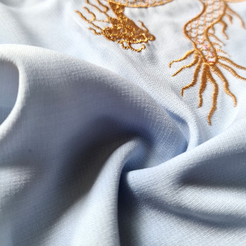 Áo sơ mi cổ trụ trung niên nam vải Đũi mịn thiêu rồng cao cấp loại áo sơ mi trung niên form rộng thoải mái OG4 | BigBuy360 - bigbuy360.vn