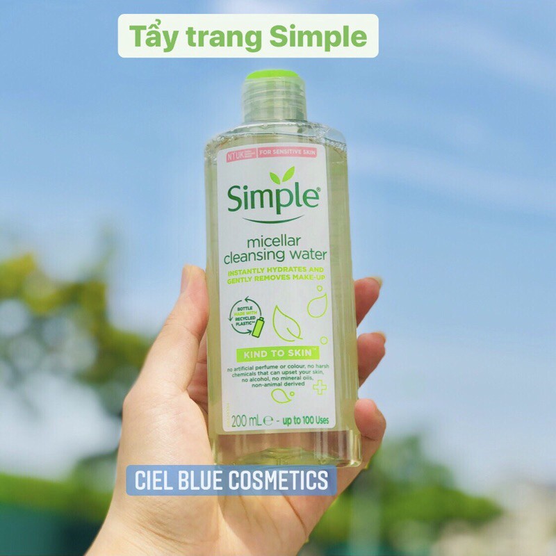 Nước tẩy trang Simple Micellar Cleansing Water 200ml