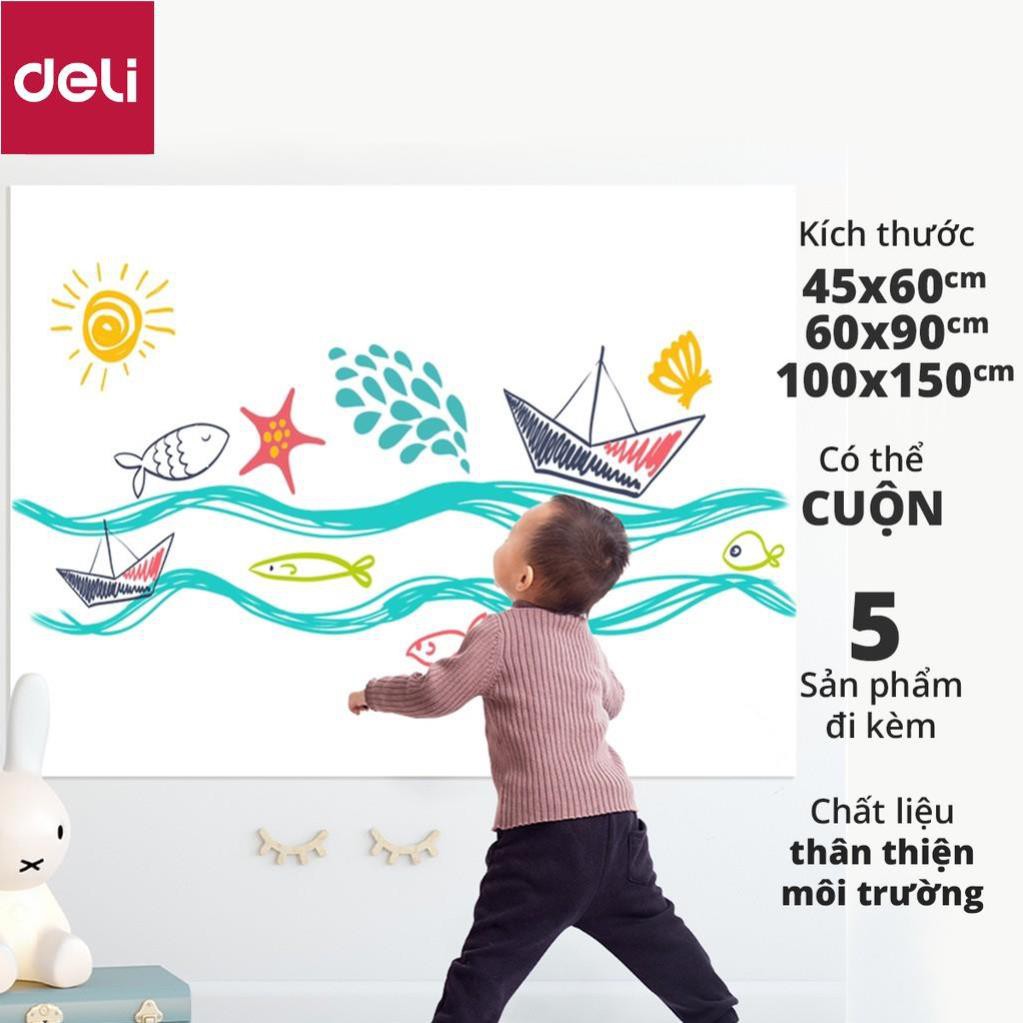 Bảng từ trắng không viền Deli - 45x60cm/ 150x100cm - 50007/50008 [Deli]