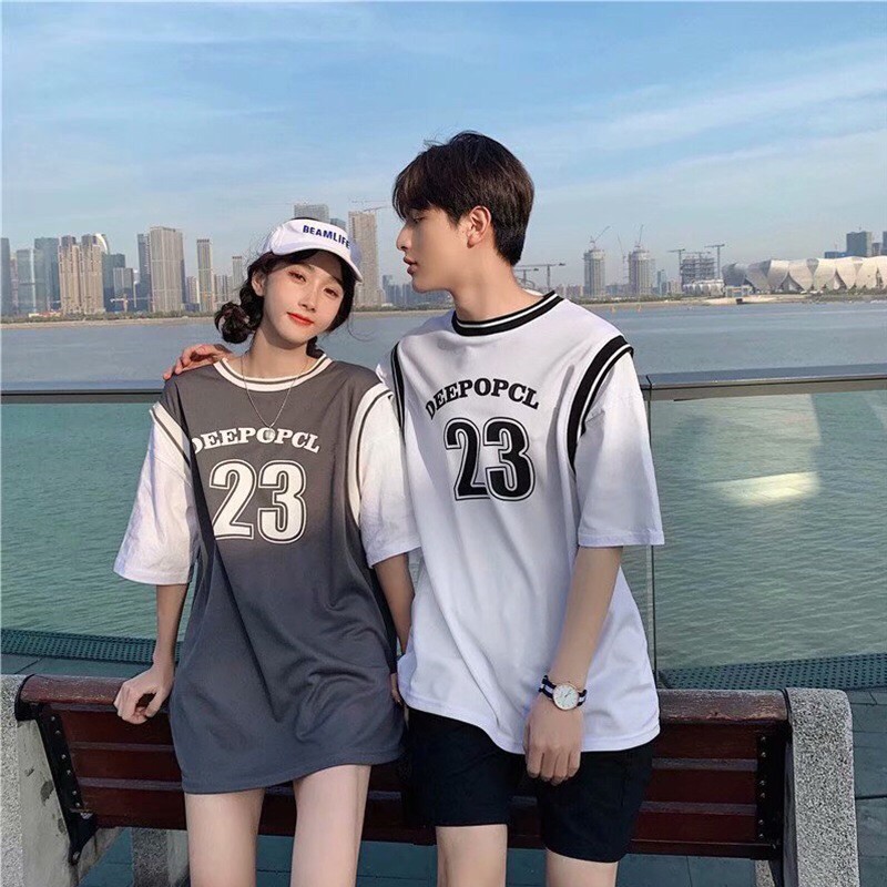 Áo thun tay lỡ dáng Unisex form rộng phong cách Ulzzang phối tay số 23