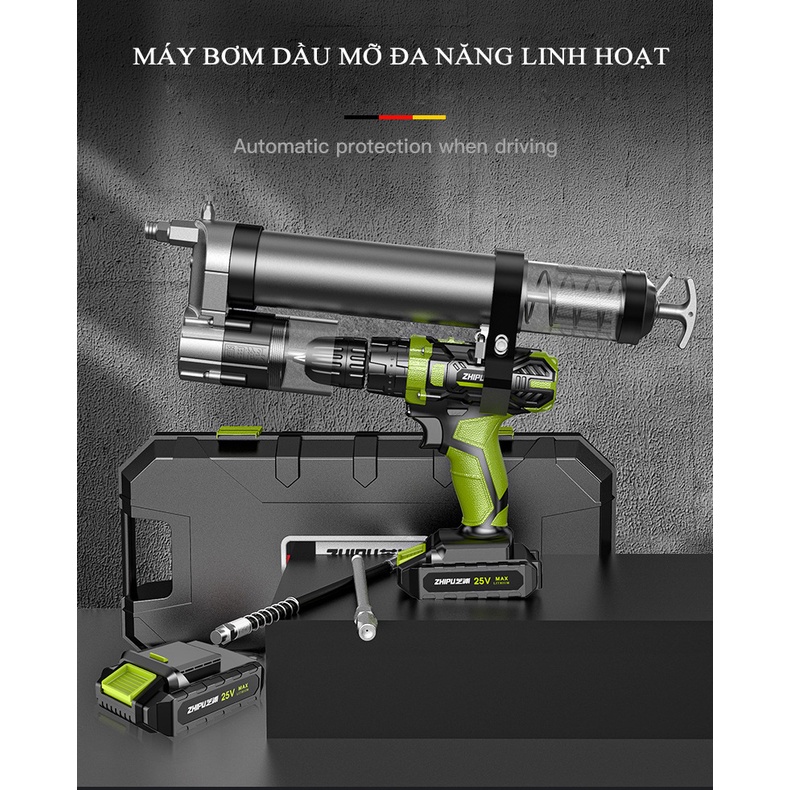 Máy bơm mỡ, thiết bị bơm mỡ sử dụng kết hợp cùng máy khoan vít cầm tay - Một sản phẩm của Zhipu - thương hiệu Đức 100%