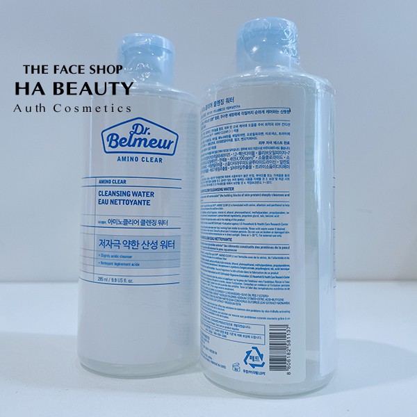 Nước tẩy trang dưỡng ẩm sạch sâu dịu nhẹ cho da nhạy cảm The Face Shop Dr Belmeur Amino Clear Cleansing Water 295ml | BigBuy360 - bigbuy360.vn