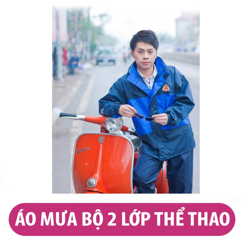 Bộ quần áo mưa cao cấp dày dặn thời trang 2 chức năng