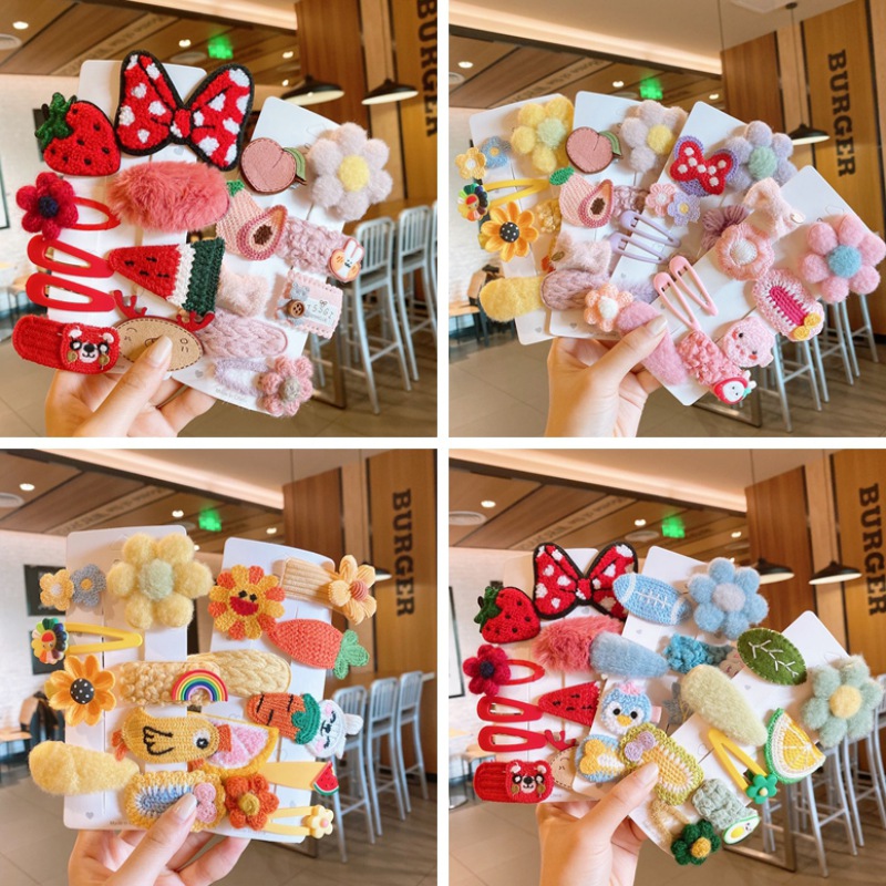 Set kẹp tóc phong cách Hàn Quốc đáng yêu dành cho bé gái