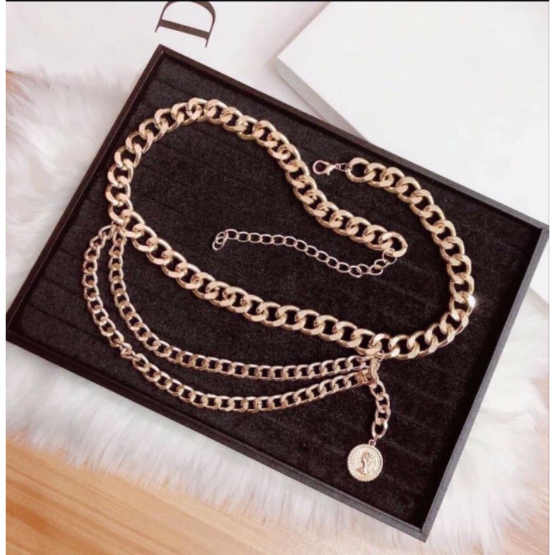 Các mẫu nit dây xích thắt lưng họa tiết cho váy đầm