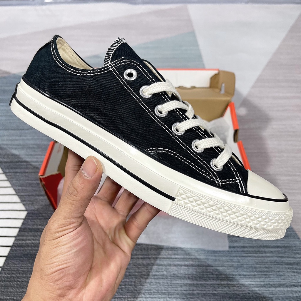 Giày Converse1970s Đen cổ thấp bản đẹp mũi bóng viền răng cưa - Fullbox kèm quà tặng