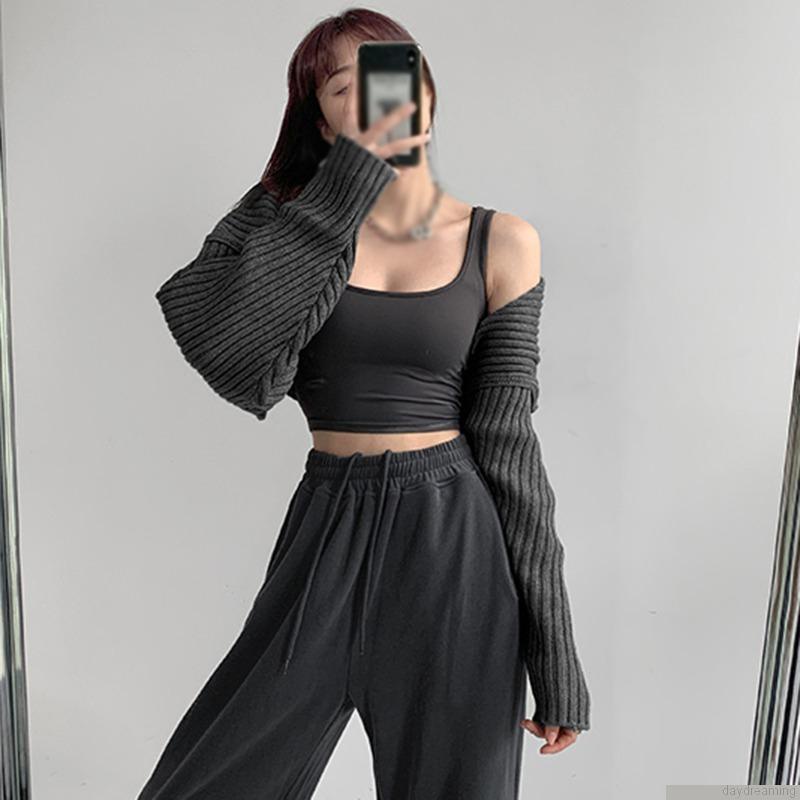 Áo khoác cardigan/ áo yếm màu trơn hở phía trước thời trang dành cho nữ