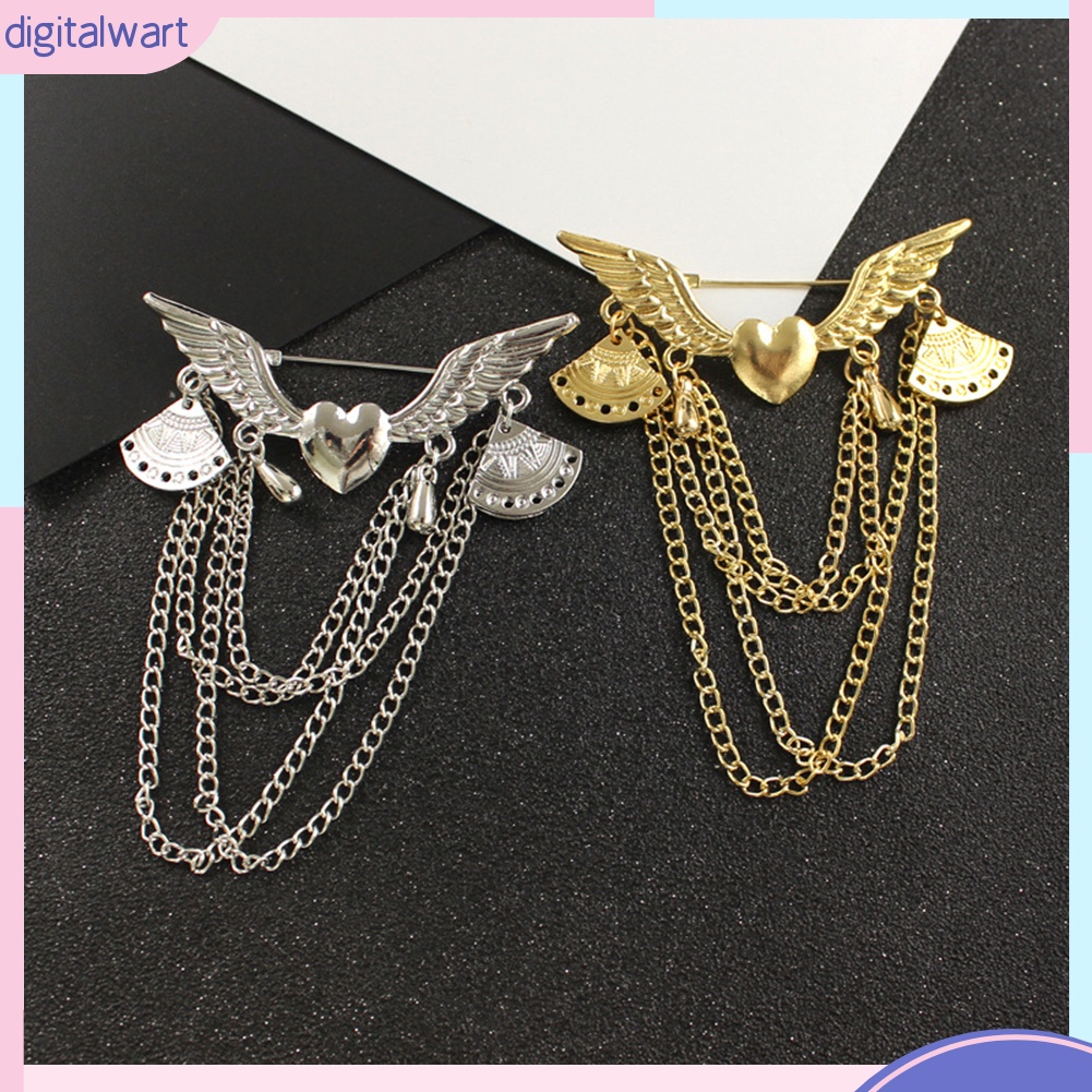 Ghim cài áo dáng dài thiết kế cánh thiên thần phong cách retro