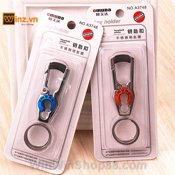 Móc chìa khóa ô tô xe hơi OMUDA chính hãng sang trọng hàng cao cấp lịch lãm cho dân văn phòng thép không gỉ OMUDA A3748