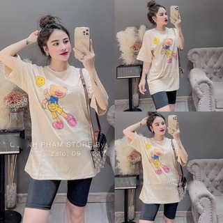 Set Bộ Đồ Nữ Áo Thun Gấu + Quần Legging Ngố (Hàng Có Sẵn + Kèm Ảnh Thật)