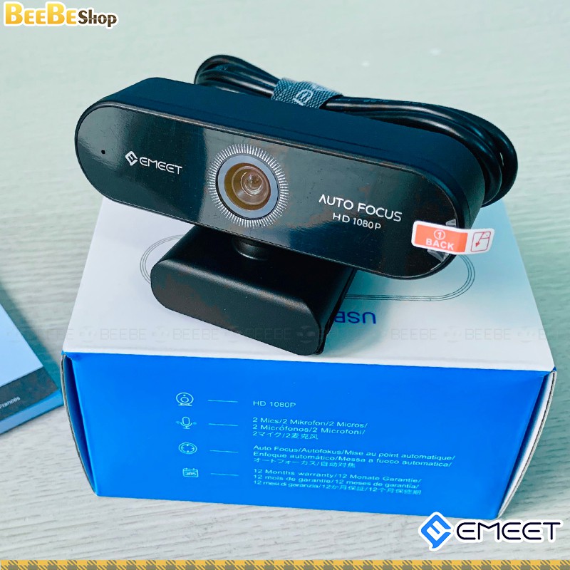 EMEET Nova - Webcam Họp Trực Tuyến Góc Rộng 96 độ, Full HD 1080p, 30fps, Trang Bị 2 Micro đàm thoại