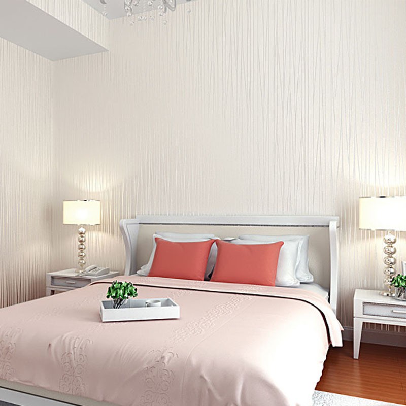 Giấy dán tường vân chỉ trắng có keo sẵn khổ rộng 45cm, giấy decal dán tường phòng khách màu trắng sang trọng - Lala Mart | BigBuy360 - bigbuy360.vn