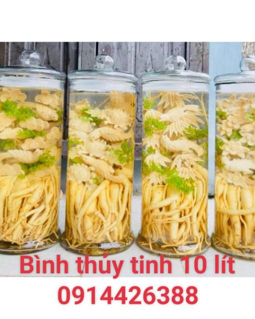 Bình thủy tinh có vòi 10 lít trụ trơn