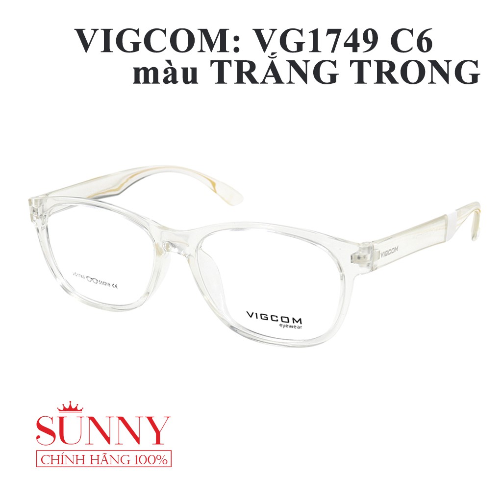 Gọng kính thời trang VIGCOM VG1749 chính hãng nhiều màu, thiết kế dễ đeo bảo vệ mắt