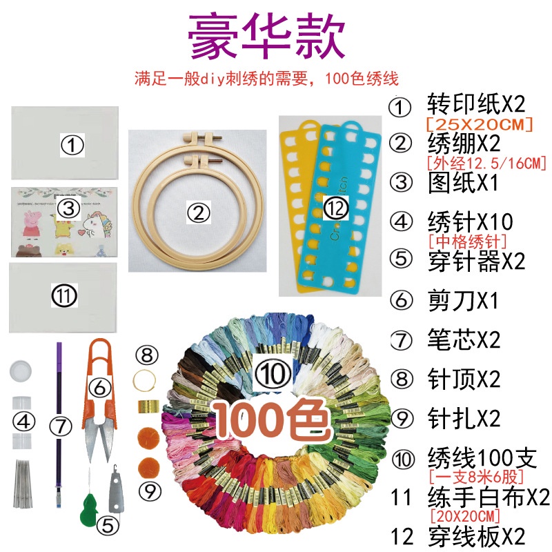 Bộ Cuộn Chỉ Cotton Thêu Tranh Chữ Thập Thủ Công Cho Người Mới Bắt Đầu