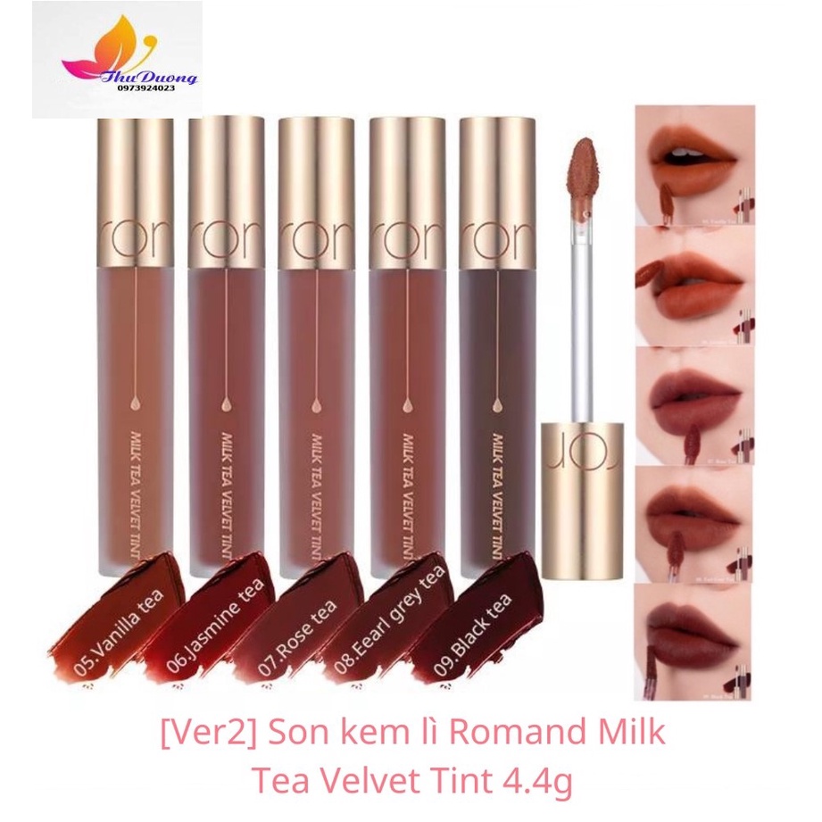 Son Kem Lì Hàn Quốc Mịn Mượt Như Nhung Romand Milk Tea Velvet Tint Ver 2_  4.4g