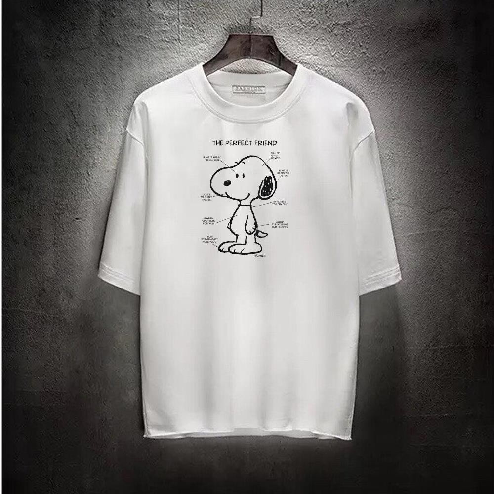 ÁO THUN TAY LỠ THỜI TRANG Snoopy The Perfect Friend PHONG CÁCH HÀN QUỐC AOMI